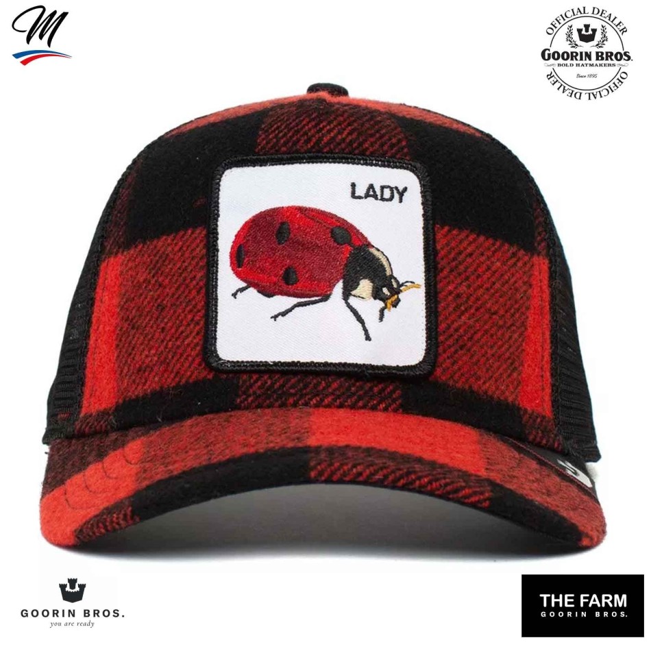 Cappello trucker LADY Plaidy Bug Ladybird (Cappellino) Goorin Bros chez FrenchMarket