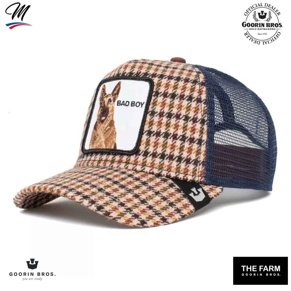 Casquette Trucker à Carreaux BAD BOY - Chèvre "Big Bad Woof" (Cap) Goorin Bros auf FrenchMarket