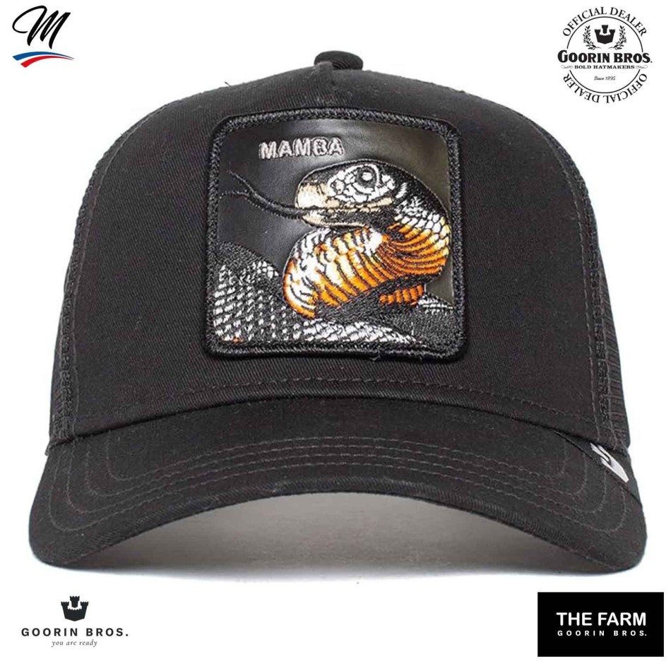 Black Mamba Snake Trucker Cap (Caps) Goorin Bros on FrenchMarket