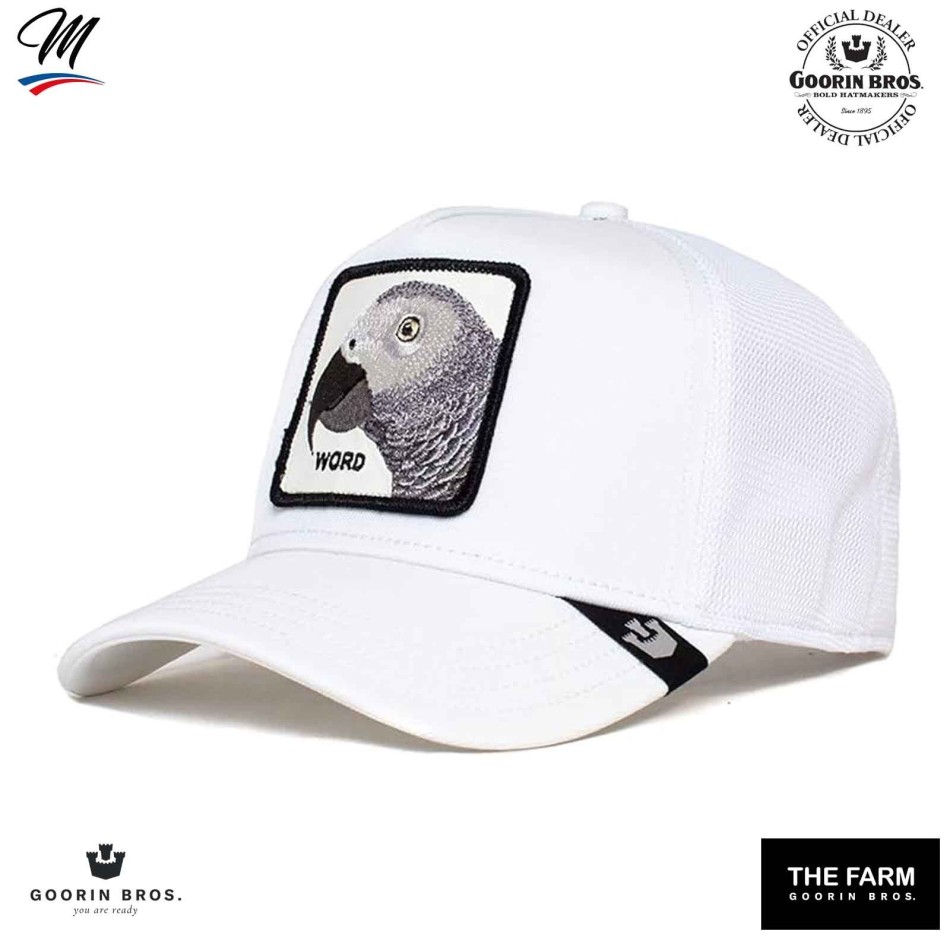 GOORIN BROS "Platinium WORD" Vit papegojkeps Fri leverans