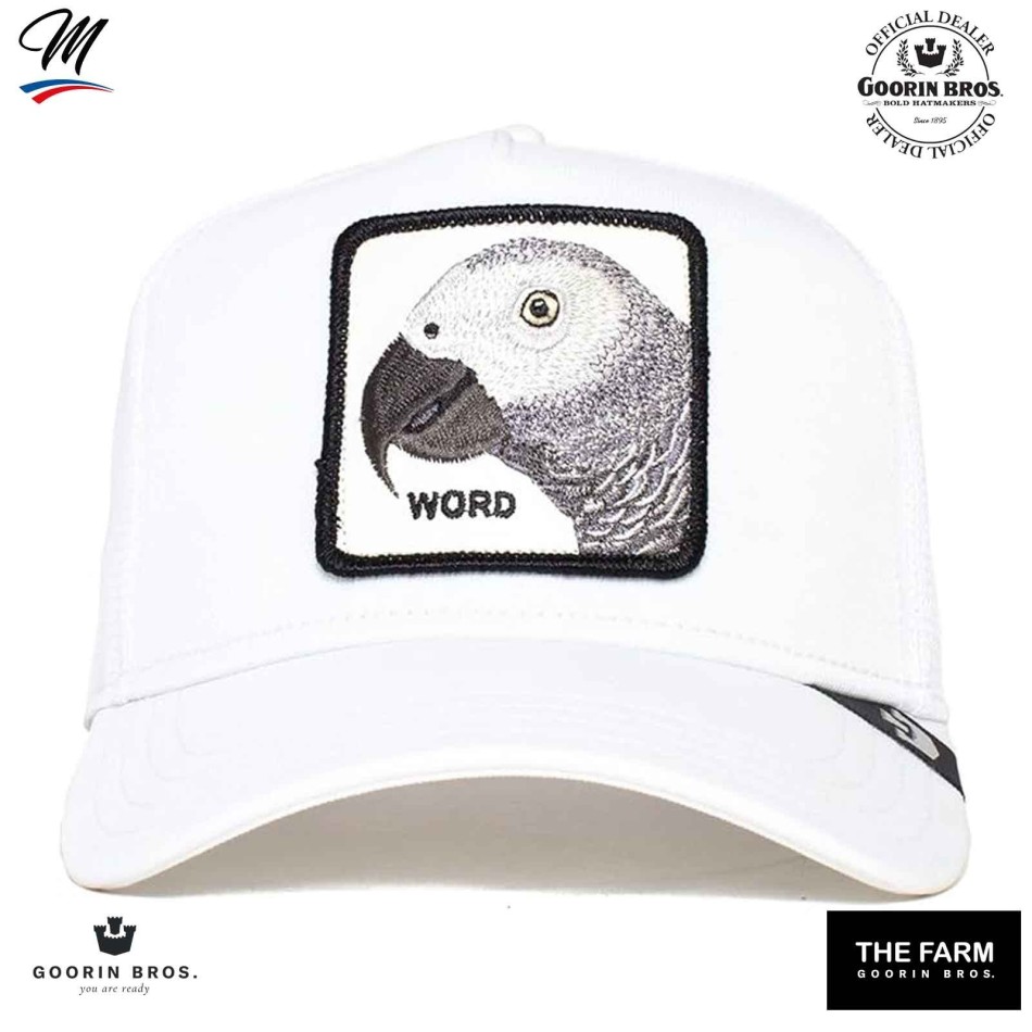 GOORIN BROS "Platinium WORD" Vit papegojkeps Fri leverans