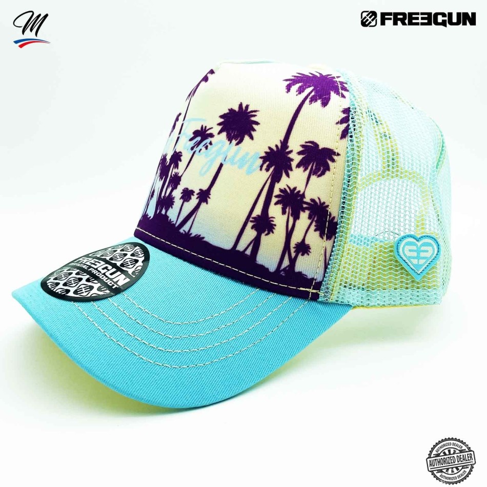 FREEGUN Truckerkeps för kvinnor "Summer Beach" Palm Wave Turkos