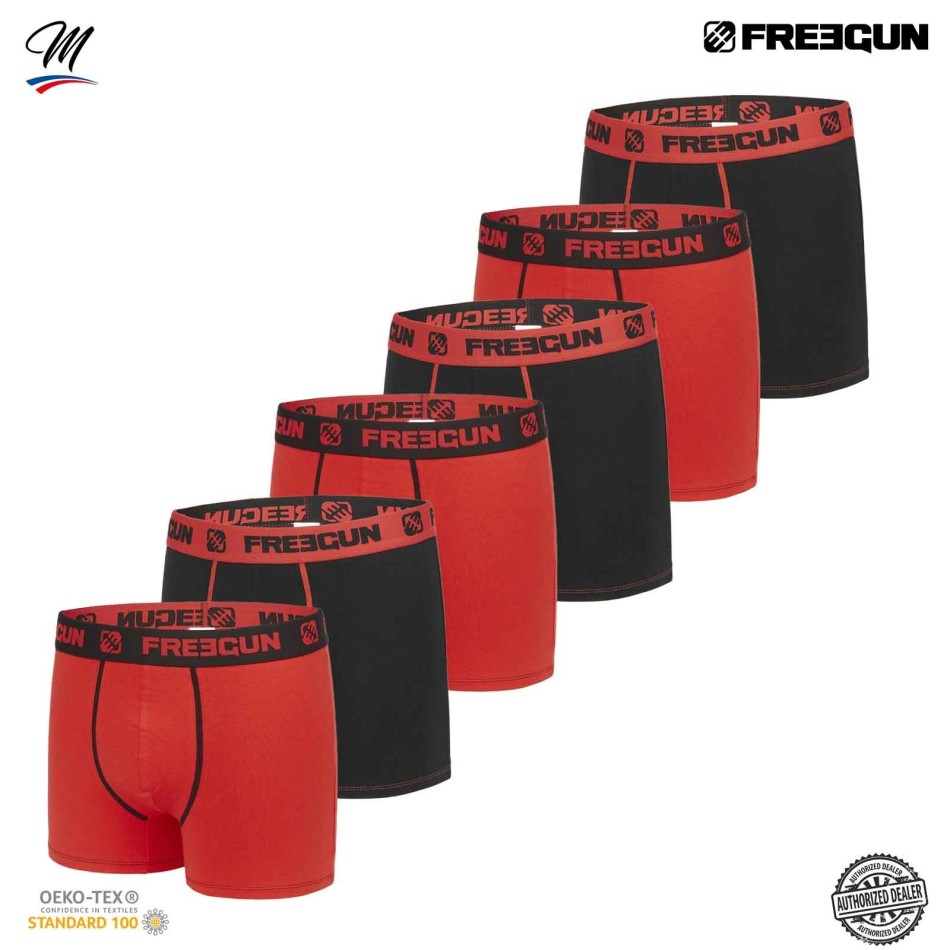 Set van 6 katoenen boxershorts voor heren (Herenboxershorts) Freegun chez FrenchMarket