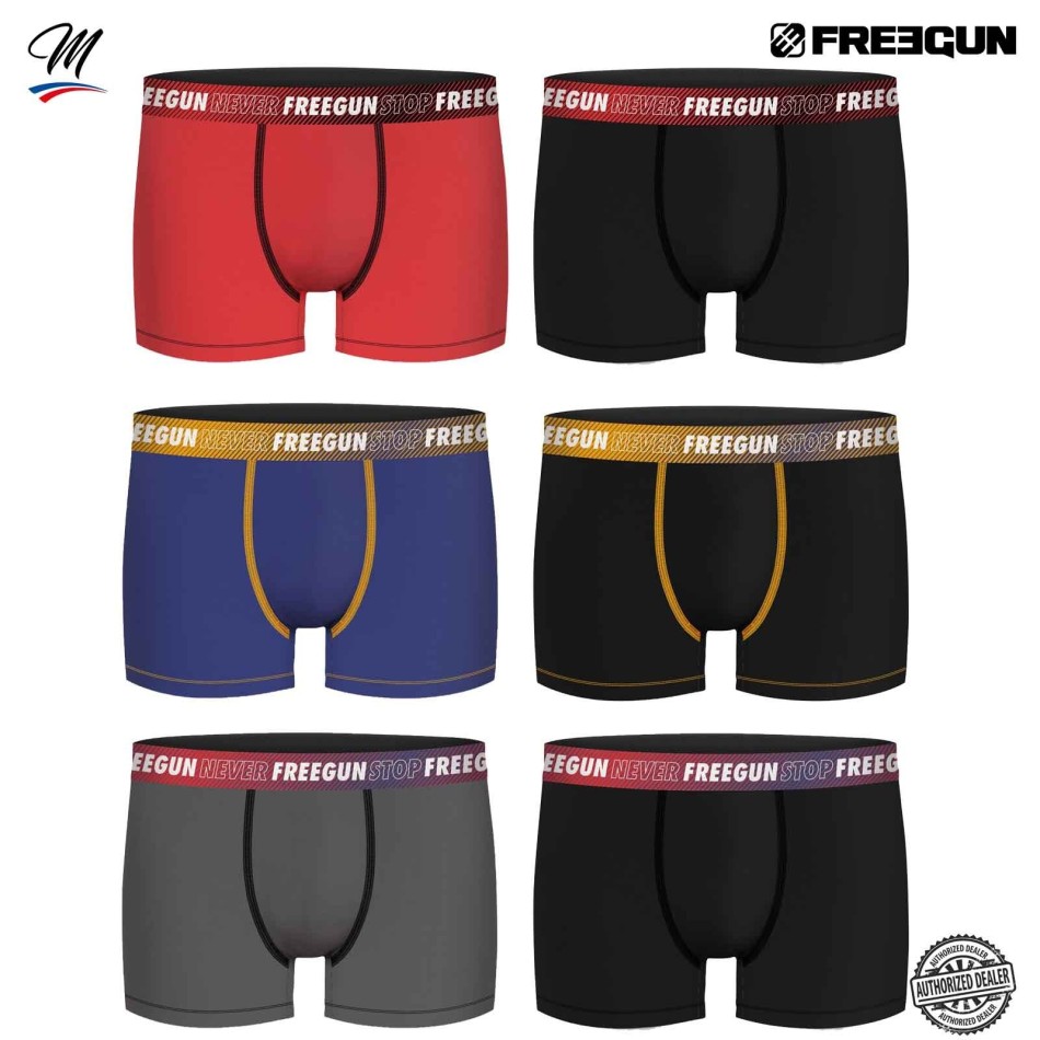 FREEGUN Set of 6 Men's Cotton "B7 Color & Camou" Boxers
