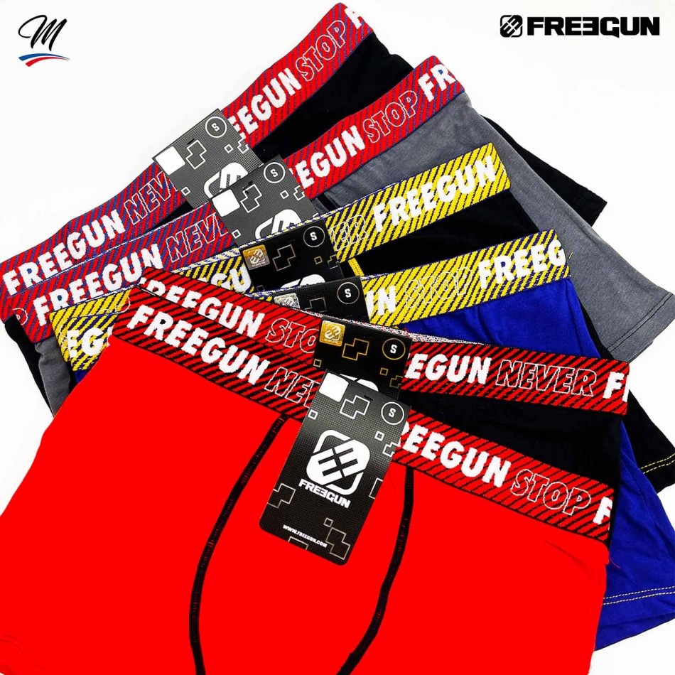 FREEGUN - uppsättning med 6 boxershorts i bomull "B7 Color & Camou" för män