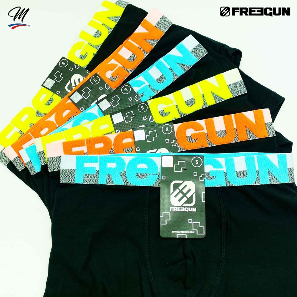 FREEGUN Set med 6 herrboxershorts i bomull "Dynamik Edition" Gratis leverans