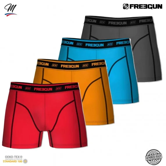 Lot de 4 Boxers Homme Uni en Coton AKTIV Sport 360B (Boxers Homme) Freegun chez FrenchMarket