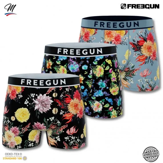 Lot de 3 Boxers Homme Coton "Premium Signature Flowers" (Lot boxers Homme) Freegun chez FrenchMarket Lot de 3 Boxers Homme Coton "Premium Signature Flowers" (Lot boxers Homme) Freegun chez FrenchMarket