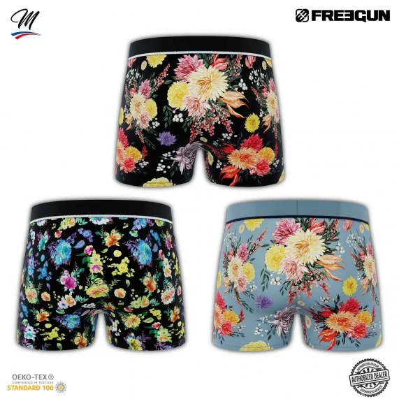 Lot de 3 Boxers Homme Coton "Premium Signature Flowers" (Lot boxers Homme) Freegun chez FrenchMarket Lot de 3 Boxers Homme Coton "Premium Signature Flowers" (Lot boxers Homme) Freegun chez FrenchMarket
