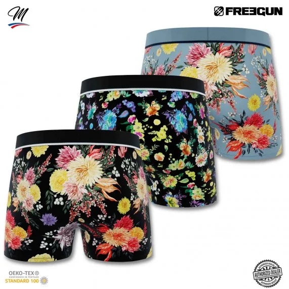 Lot de 3 Boxers Homme Coton "Premium Signature Flowers" (Lot boxers Homme) Freegun chez FrenchMarket Lot de 3 Boxers Homme Coton "Premium Signature Flowers" (Lot boxers Homme) Freegun chez FrenchMarket