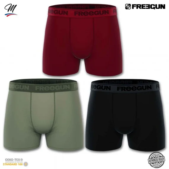 Lot de 3 Boxers Homme Coton "Premium Signature Pablo" (Lot boxers Homme) Freegun chez FrenchMarket