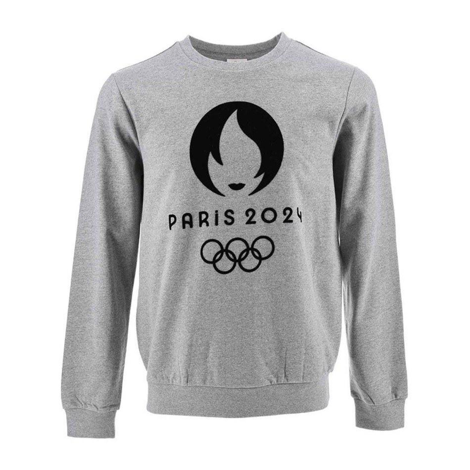 Olympiska spelen Paris 2024" Grå Sweatshirt med logo Ekologisk bomull Fri leverans