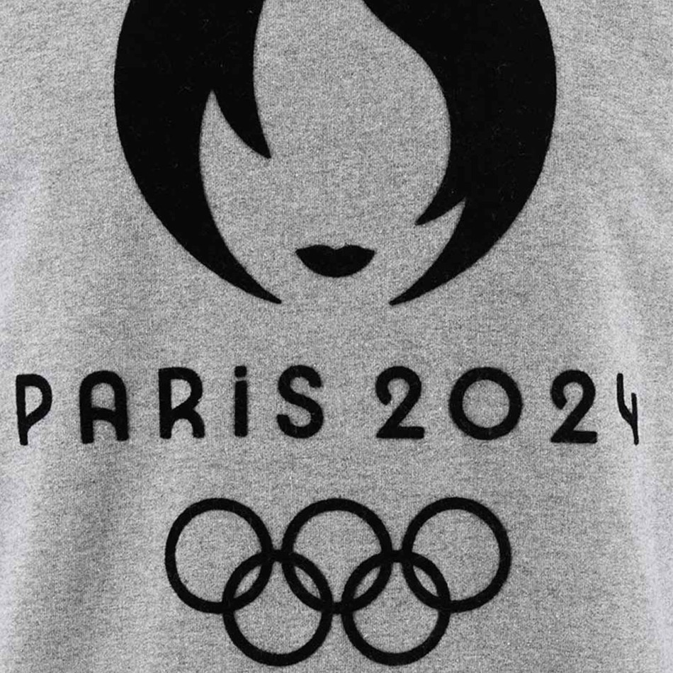 Olympiska spelen Paris 2024" Grå Sweatshirt med logo Ekologisk bomull Fri leverans