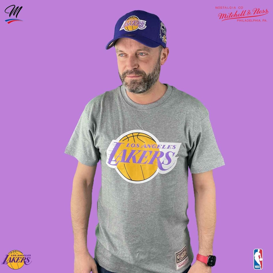 MITCHELL & NESS Grå T-shirt Los Angeles Lakers "NBA Team Logo