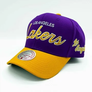 NBA Los Angeles Lakers HWC "Team Script 2.0" cap (Caps) Mitchell & Ness on FrenchMarket