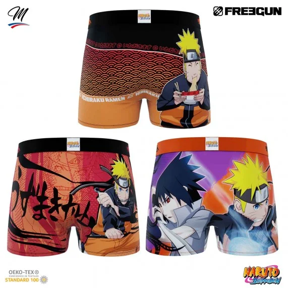 Set di 3 boxer per bambini di Naruto (Confezione di boxer da ragazzo) Freegun chez FrenchMarket