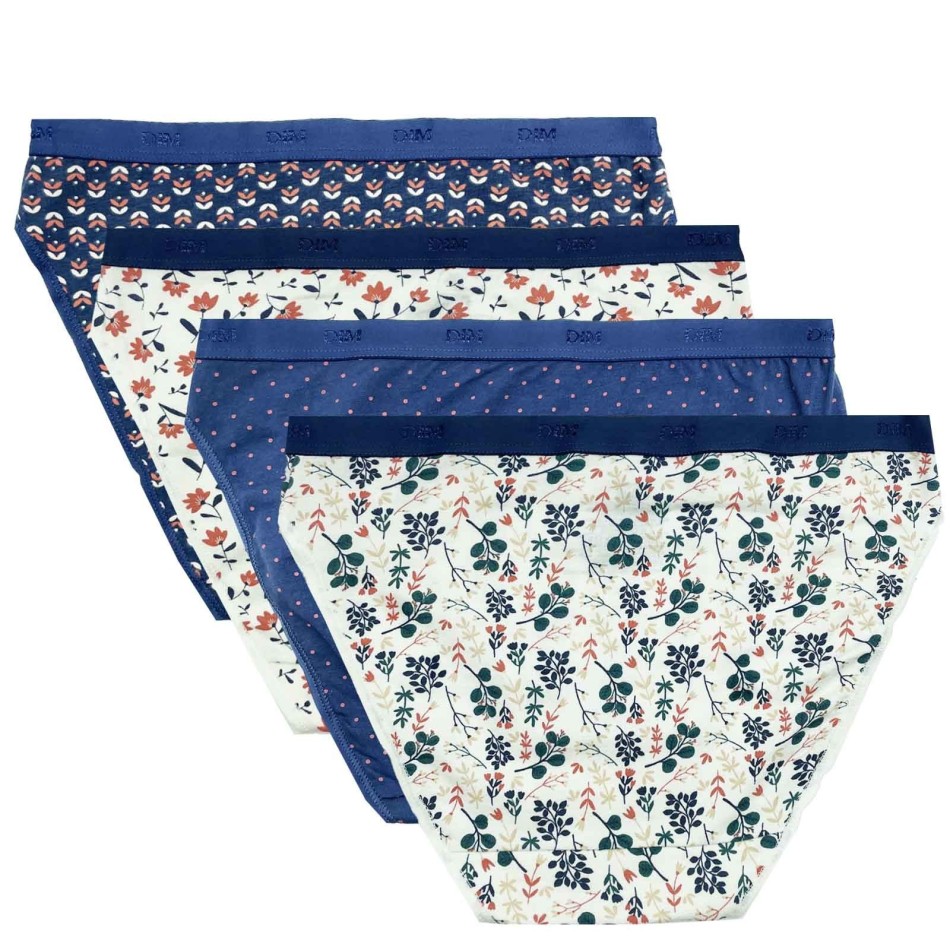 DIM Set om 4 bomullstrosor med stretch för kvinnor "Les Pockets