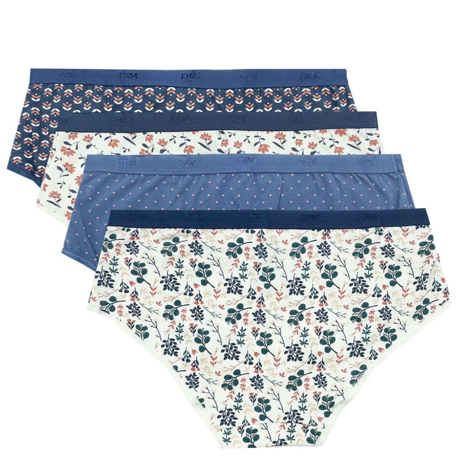 Lot de 4 Boxers Fantaisies Coton Stretch "EcoDim" (Boxer - Slip) Dim chez FrenchMarket