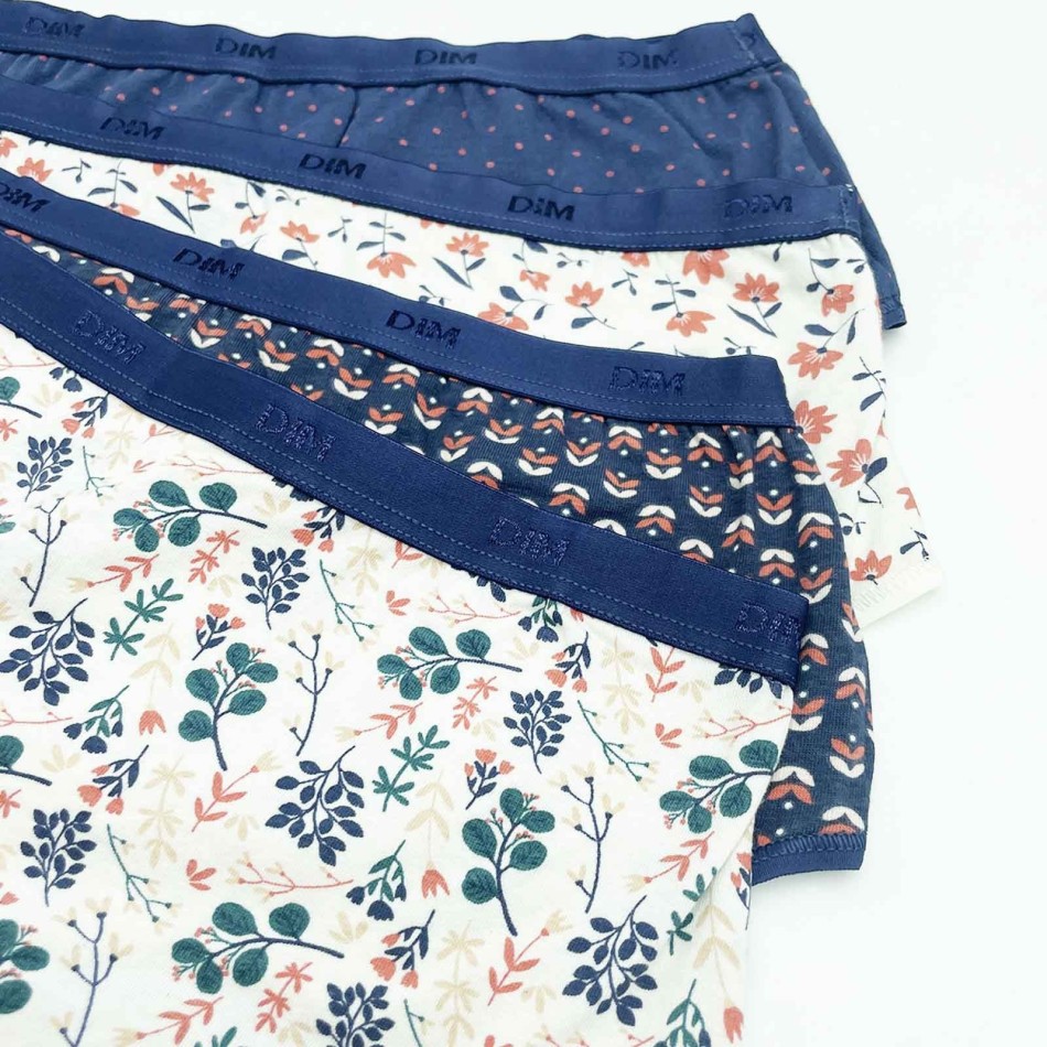 Lot de 4 Boxers Fantaisies Coton Stretch "EcoDim" (Boxer - Slip) Dim chez FrenchMarket