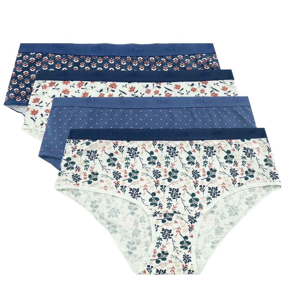 Lot de 4 Boxers Fantaisies Coton Stretch "EcoDim" (Boxers) Dim on FrenchMarket
