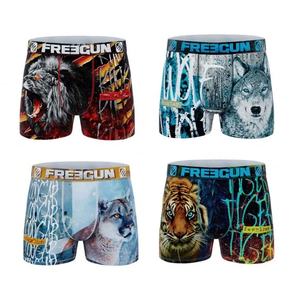 Juego de 4 calzoncillos bóxer de animales de primera calidad para niños (Pack calzoncillos para niño) Freegun chez FrenchMarket Juego de 4 calzoncillos bóxer de animales de primera calidad para niños (Pack calzoncillos para niño) Freegun chez FrenchMarket