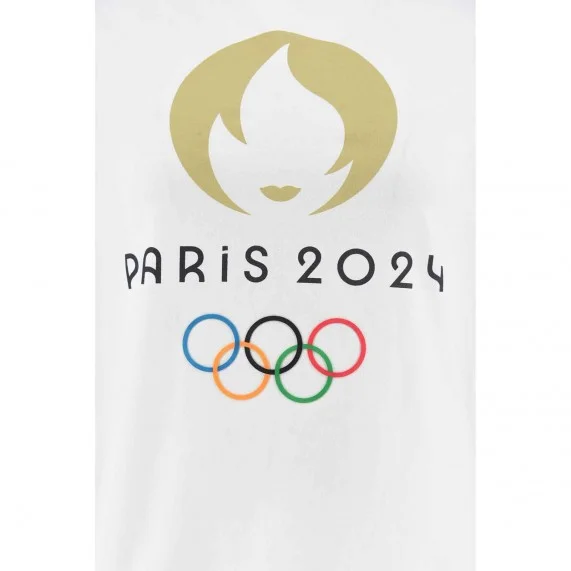 Camiseta blanca de mujer "Juegos Olímpicos París 2024" 100% algodón (Camiseta de mujer) French Market chez FrenchMarket