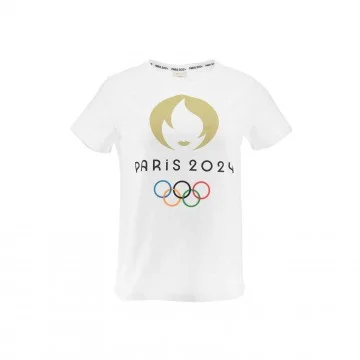 Dames-T-shirt "Olympische Spelen Parijs 2024" Wit 100% Katoen (Dames-T-shirt) French Market chez FrenchMarket