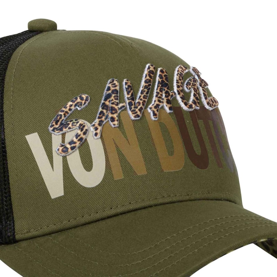 VON DUTCH SAVAGE Leopard Trucker Cap för kvinnor fri leverans