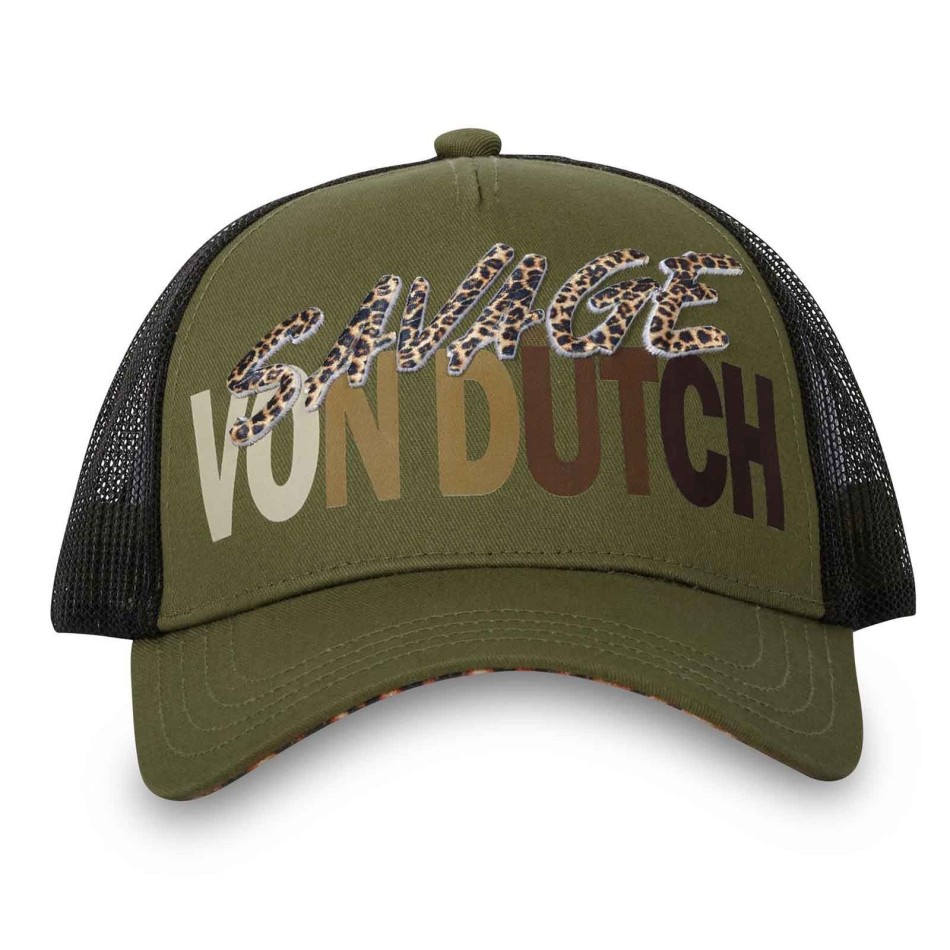 VON DUTCH SAVAGE Leopard Trucker Cap för kvinnor fri leverans