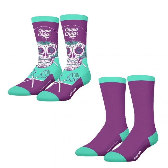Lote de 2 pares de calcetines "Chupa Chups" para mujer (Calcetines) Freegun chez FrenchMarket