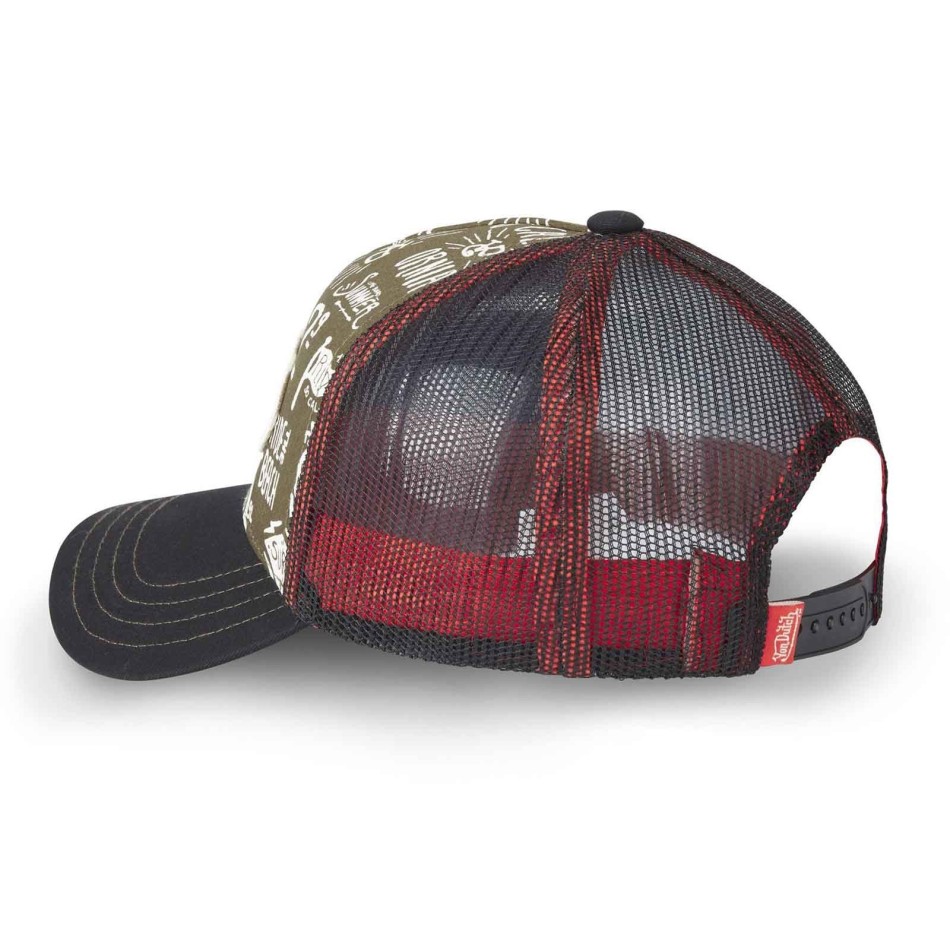 VON DUTCH Trucker Cap "Pattern Summer" KAKI ORANGE