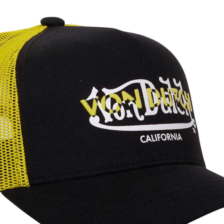 VON DUTCH Trucker Cap "Black & Yellow" Free delivery France