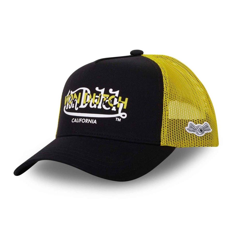 VON DUTCH Trucker Cap "Black & Yellow" Free delivery France