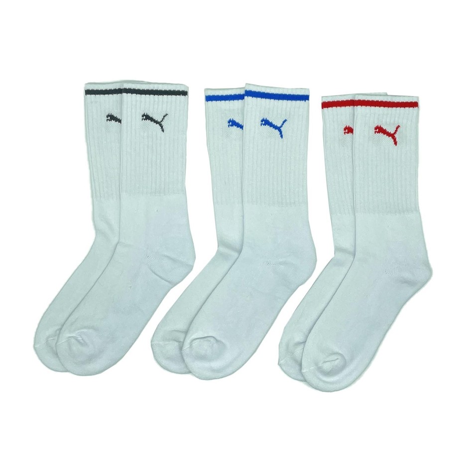Lot de 3 Paires de Chaussettes "Sport Crew Stripe" (Chaussettes de sport) PUMA chez FrenchMarket
