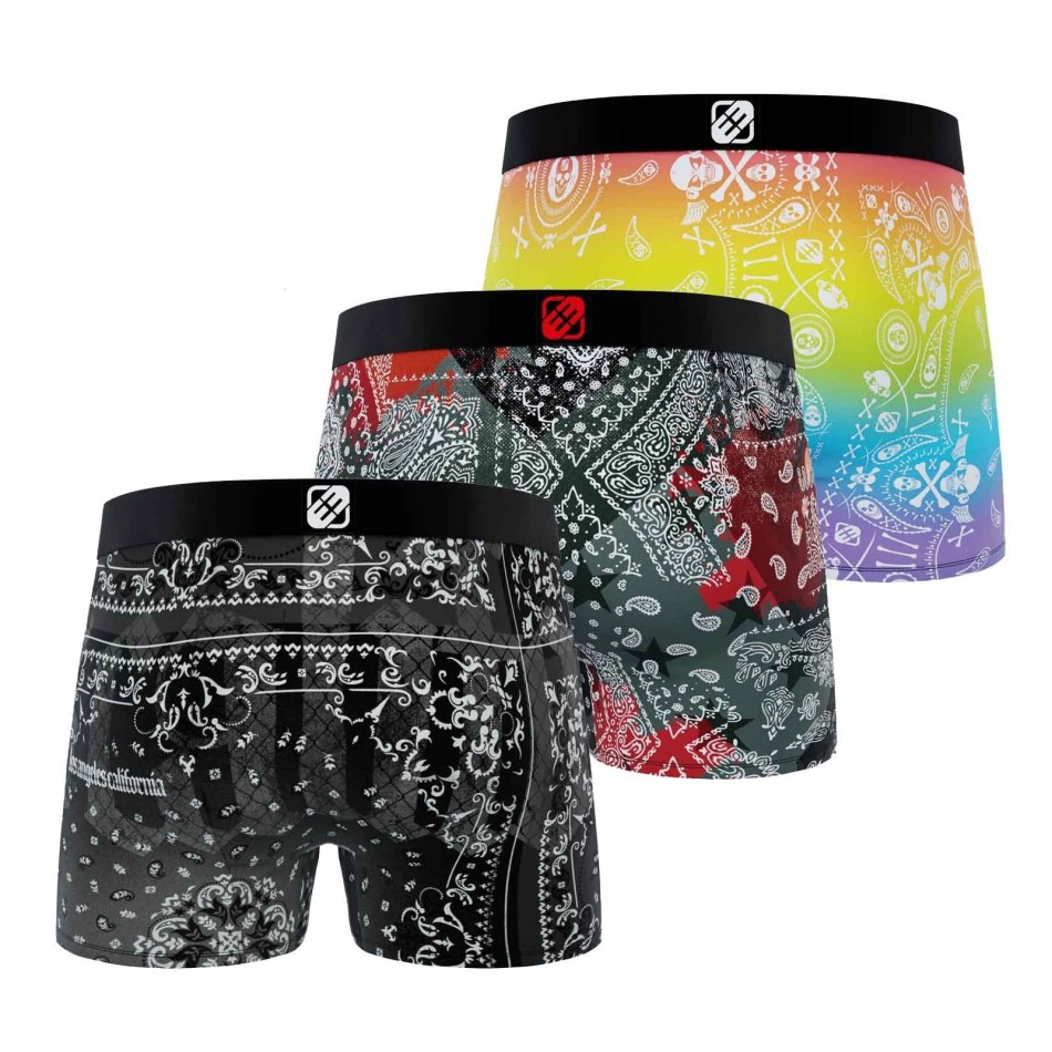 FREEGUN Set om 3 herrkalsonger med mikrofiberbandana