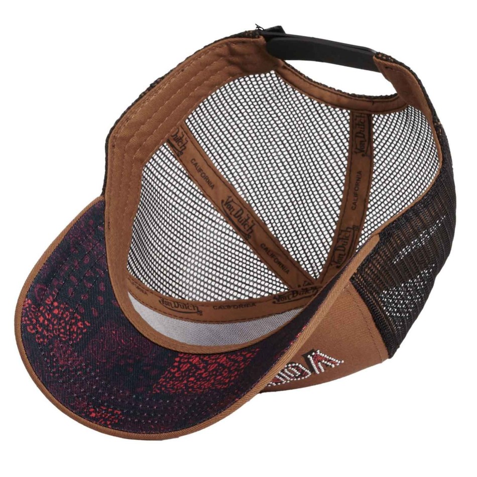 VON DUTCH Truckerkeps för kvinnor Stud Brown Strass