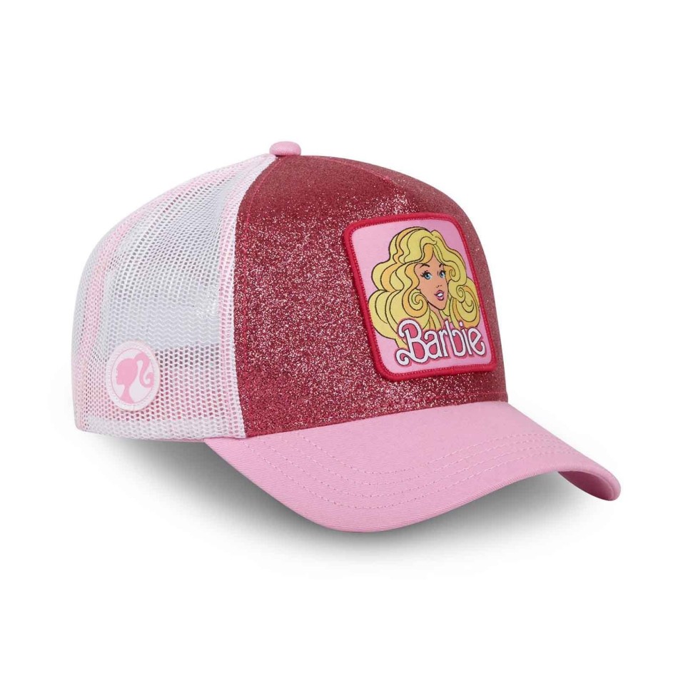 CAPSLAB Glitter Truckerkeps "Patch Barbie" Rosa