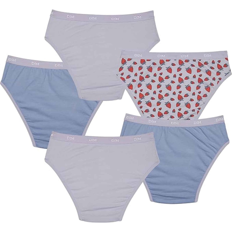 Lot de 5 Culottes Fille Fantaisie Coton Stretch "Les Pockets" (Culottes) Dim chez FrenchMarket