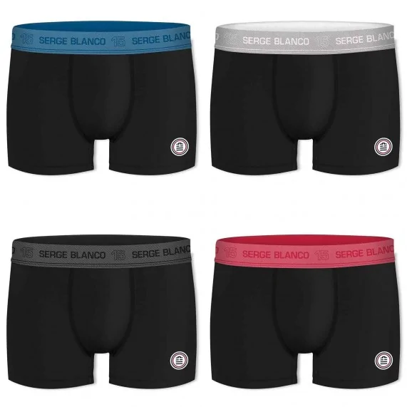 Juego de 4 calzoncillos bóxer de algodón Hype para hombre (Calzoncillos para hombre) Serge Blanco chez FrenchMarket