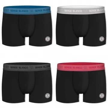 Juego de 4 calzoncillos bóxer de algodón Hype para hombre (Calzoncillos para hombre) Serge Blanco chez FrenchMarket