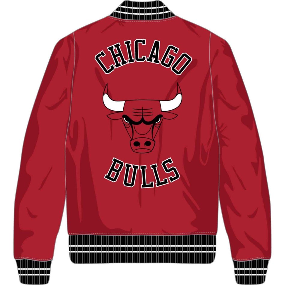 Mitchell & Ness - Chicago Bulls NBA Bomberjacka i satin med hög vikt