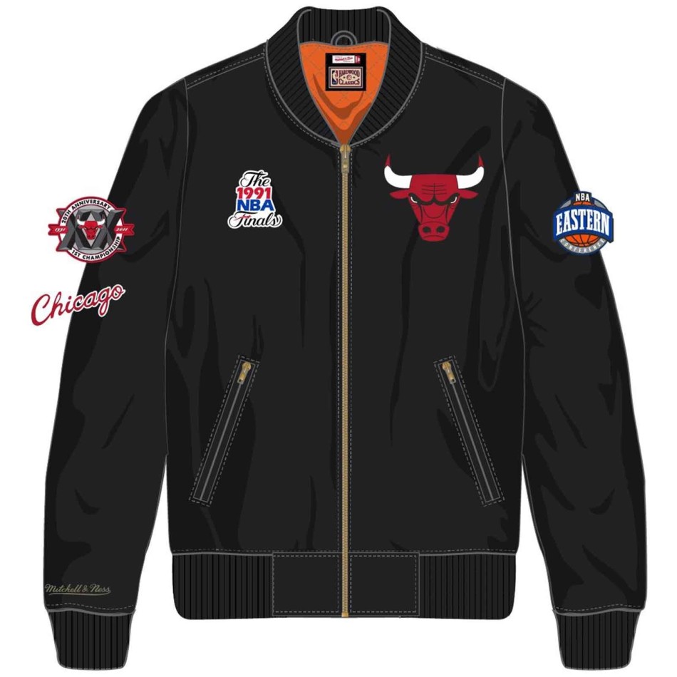 Mitchell & Ness - Satin NBA Flight Chicago Bulls Bomberjacka