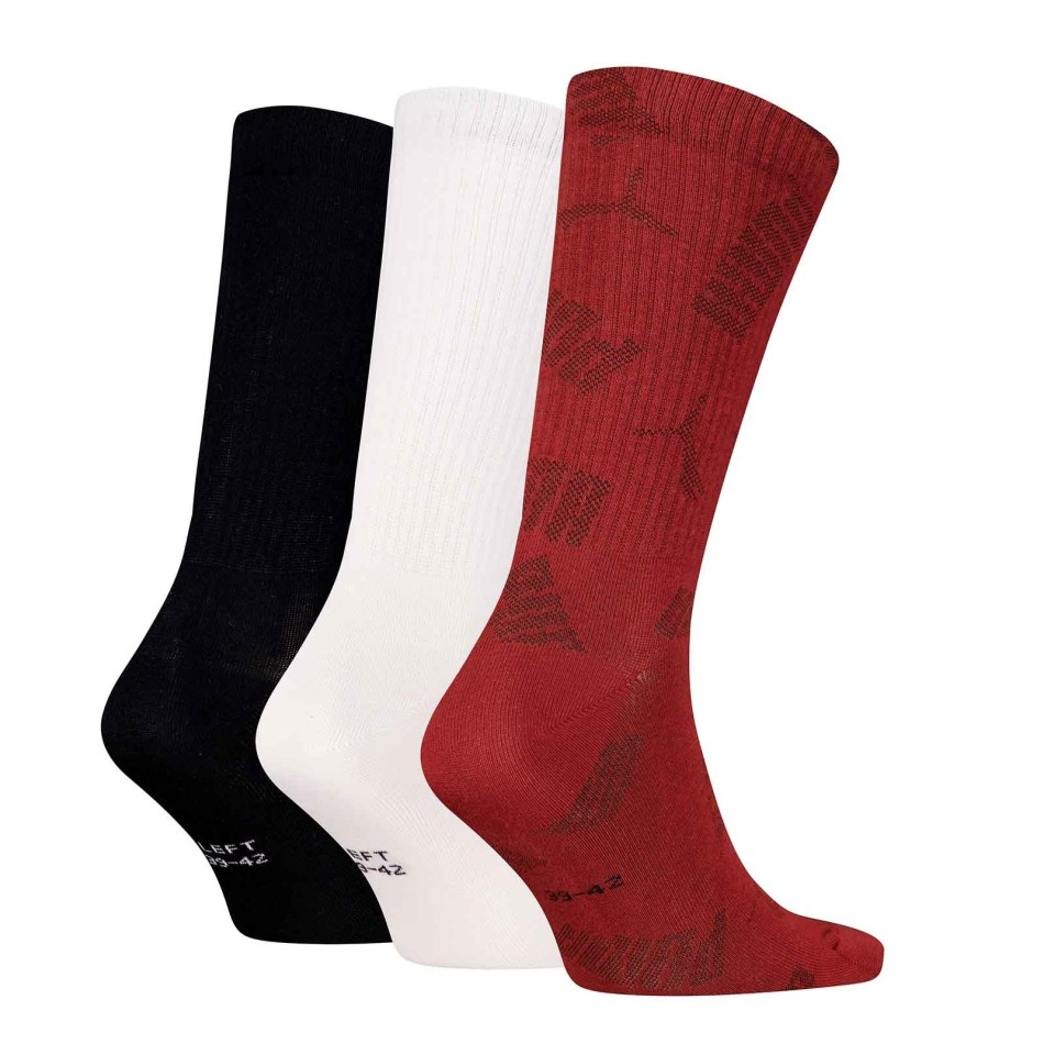 Pack de 3 Paires de Chaussettes Crew "Mesh Logo" (Chaussettes de sport) PUMA chez FrenchMarket