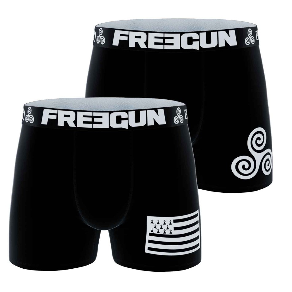 FREEGUN Set om 2 herrboxershorts "Bretagne Breizh" i bomull