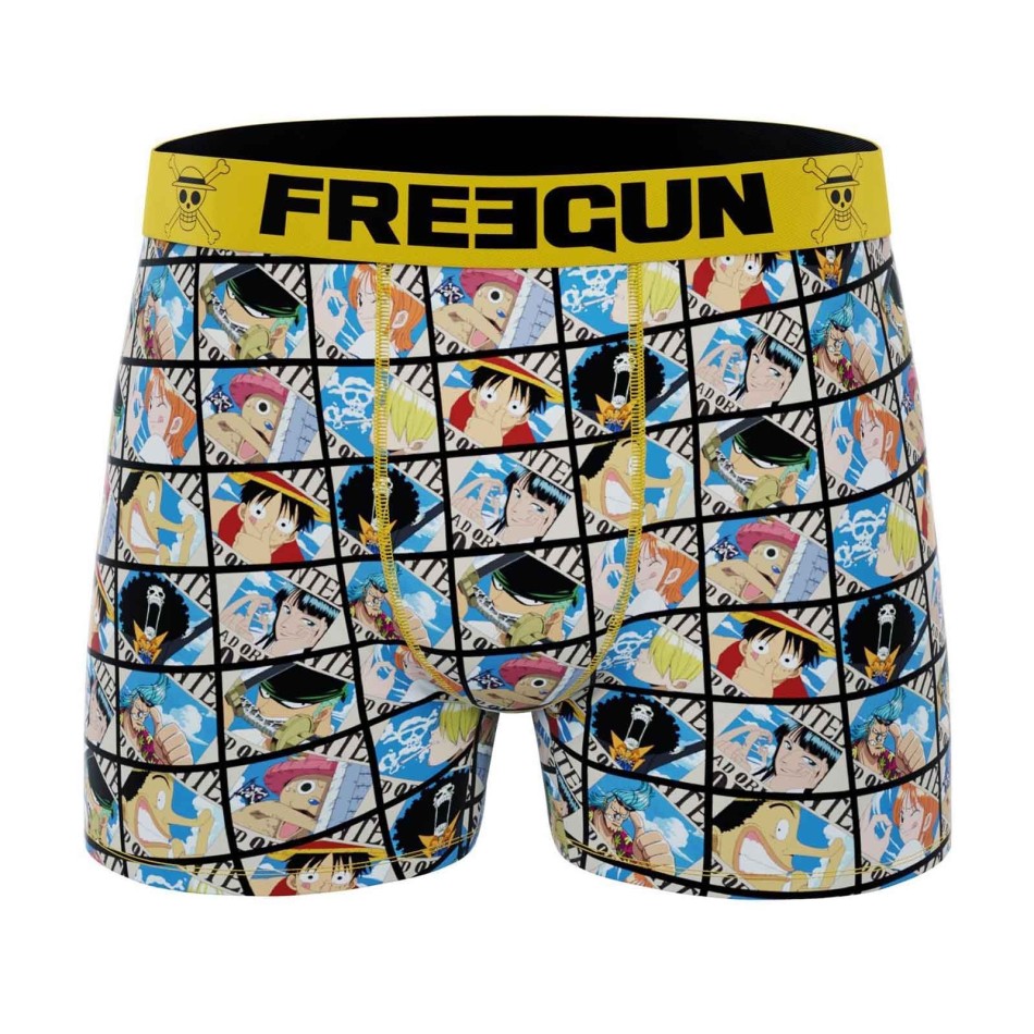 FREEGUN Boxershorts i mikrofiber för män "One Piece 2024" Luffy, Zoro, Chopper