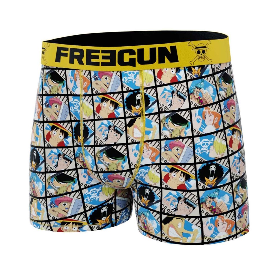 FREEGUN Boxershorts i mikrofiber för män "One Piece 2024" Luffy, Zoro, Chopper