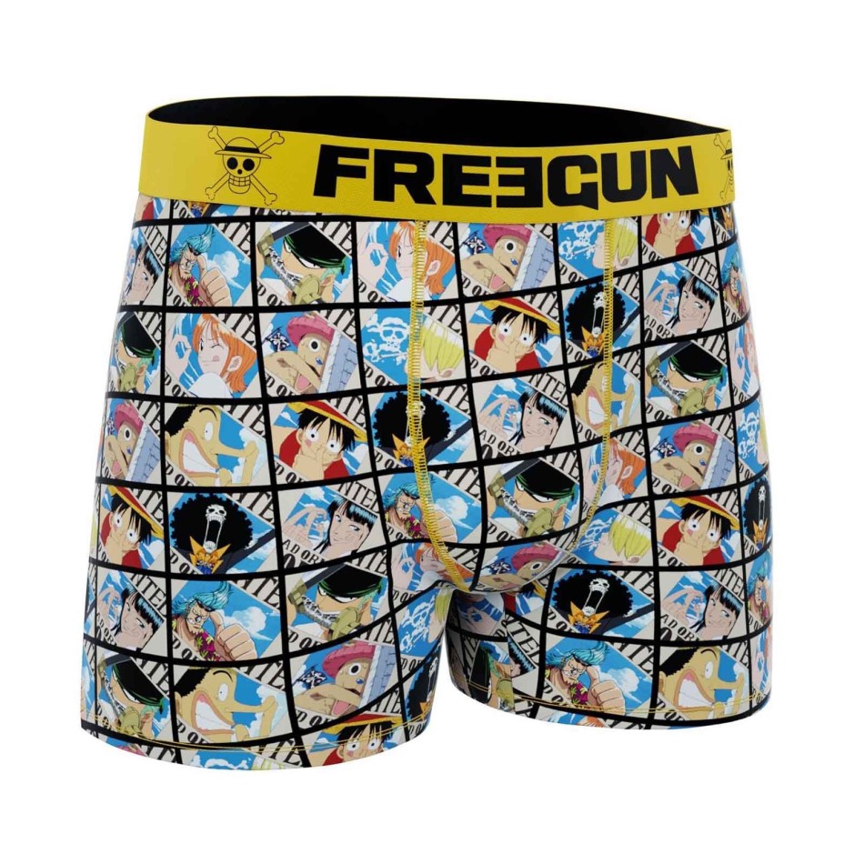 FREEGUN Boxershorts i mikrofiber för män "One Piece 2024" Luffy, Zoro, Chopper