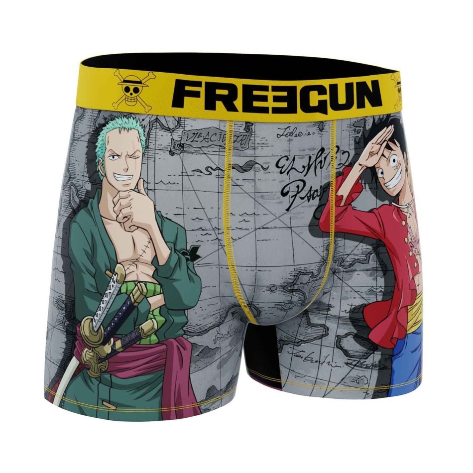 FREEGUN Set med 5 boxershorts i ett stycke för män | Luffy, Wano, Gear 2nd, Zoro, Sanji