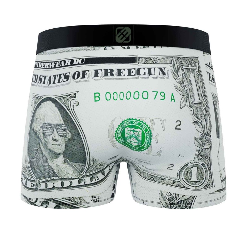 Boxer Homme Microfibre "Dollars" (Boxers Homme) Freegun chez FrenchMarket