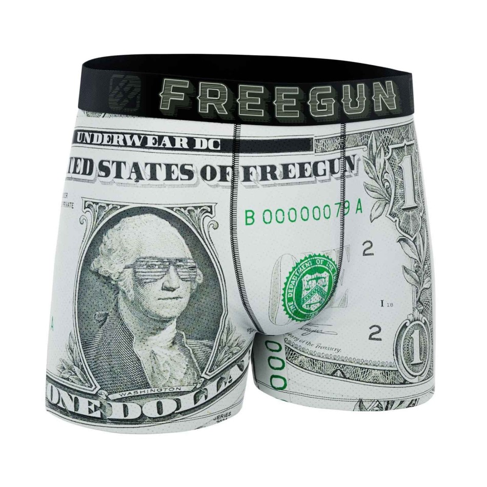 Boxer Homme Microfibre "Dollars" (Boxers Homme) Freegun chez FrenchMarket